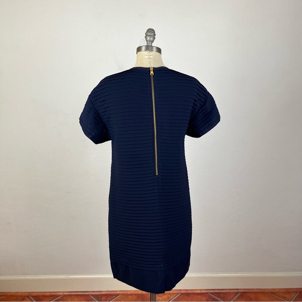 J. Crew Navy Tiered Capped Sleeve Shift Dress - Picture 5 of 7